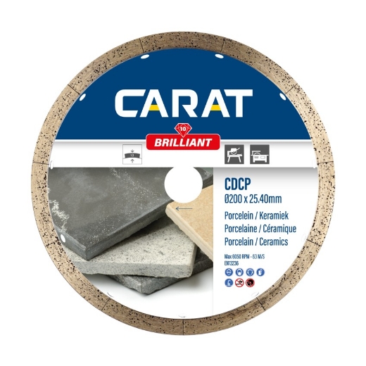 Afbeeldingen van Carat diamantschijf CDC brilliant 200x25.4mm - porcelein & natuursteen max. 25mm - CDCP200400