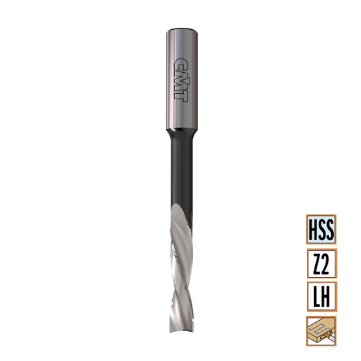 Afbeeldingen van CMT Gespiraliseerde langgatboor D=8mm I=70mm LT=130mm S=16x50mm Z2 LH HSS - 161.080.32