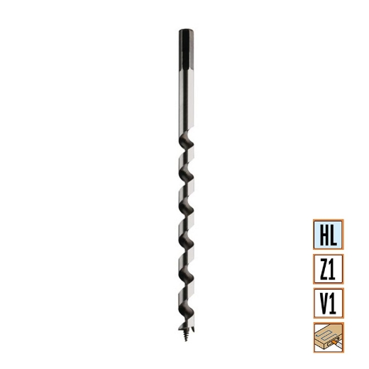 Afbeeldingen van CMT Slangenboor D=10mm I=380mm LT=460mm S=9mm Z1+V1 RH HSS - 535.100.51