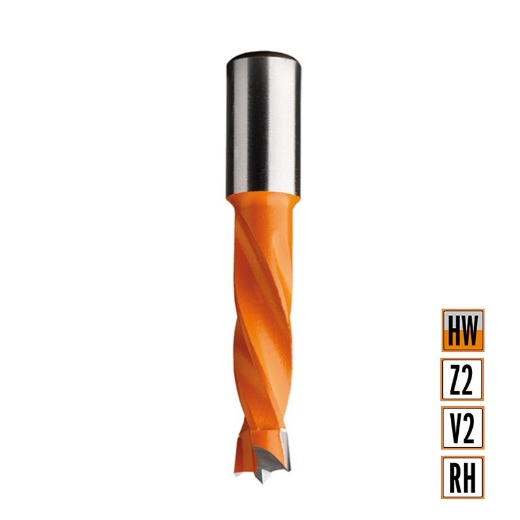 Afbeeldingen van CMT Drevelboor D=13mm I=30mm LT=57.5mm S=10x20mm Z2+V2 RH HW - 308.130.11