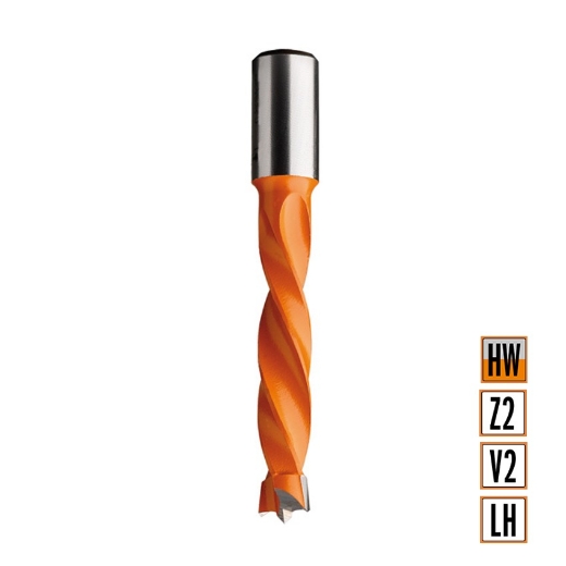 Afbeeldingen van CMT Drevelboor D=16mm I=43mm LT=70mm S=10x20mm Z2+V2 LH HW - 309.160.12