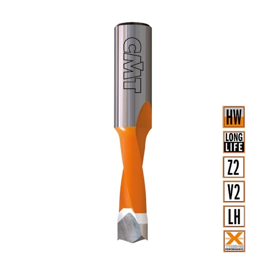Afbeeldingen van CMT Drevelboor D=6mm I=27mm LT=57.5mm S=10x27mm Z2+V2 LH HW - 310.060.42