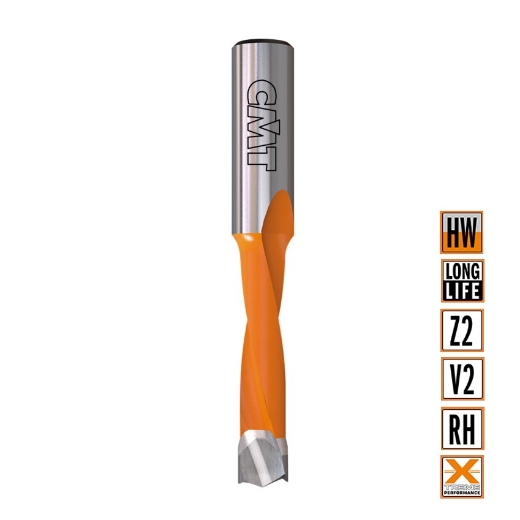 Afbeeldingen van CMT Drevelboor D=6mm I=35mm LT=70mm S=10x30mm Z2+V2 RH HW - 311.060.41