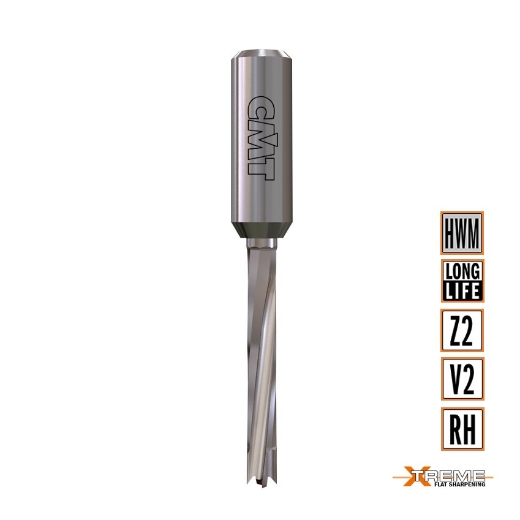 Afbeeldingen van CMT Drevelboor D=6mm I=30mm LT=70mm S=10x27mm Z2+V2 RH HW - 311.060.71