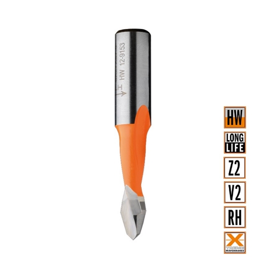 Afbeeldingen van CMT Drevelboor D=8mm I=27mm LT=57.5mm S=10x26mm Z2 RH HW - 313.080.41
