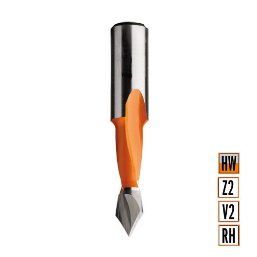 Afbeeldingen van CMT Spitse drevelboor D=10mm I=27mm LT=57.5mm S=10x26mm Z2 RH HW - 313.100.11