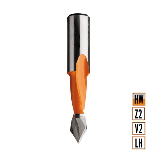 Afbeeldingen van CMT Spitse drevelboor D=10mm I=27mm LT=57.5mm S=10x26mm Z2 LH HW - 313.100.12