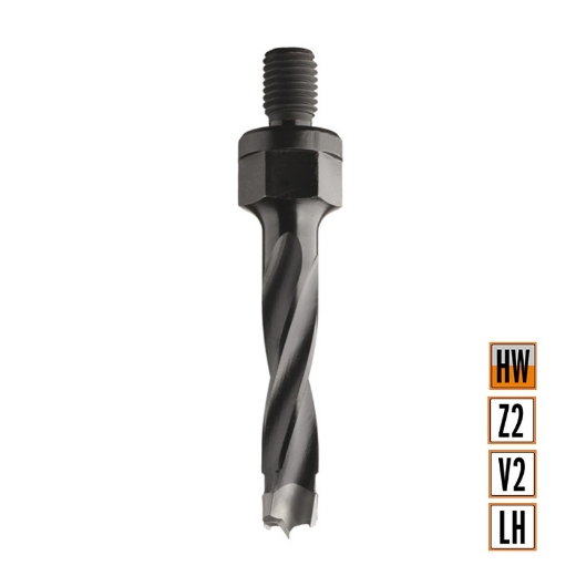Afbeeldingen van CMT Drevelboor D=10mm I=43mm S=M10x20mm Z2+V2 LH HW - 346.100.12