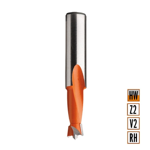 Afbeeldingen van CMT Drevelboor D=6mm I=18mm LT=57.5mm S=10x34mm Z2+V2 RH HW - 361.060.11