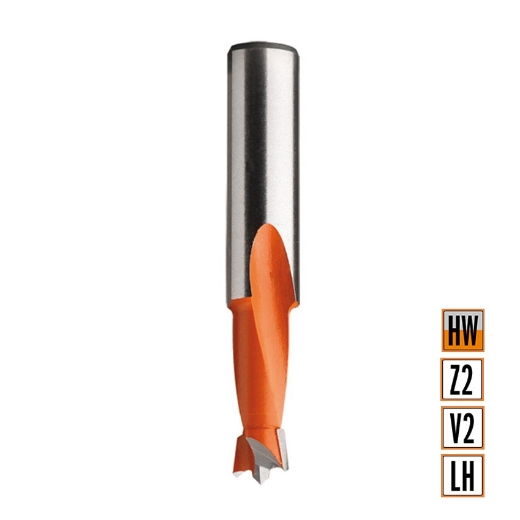 Afbeeldingen van CMT Drevelboor D=8mm I=18mm LT=57.5mm S=10x34mm Z2+V2 LH HW - 361.080.12