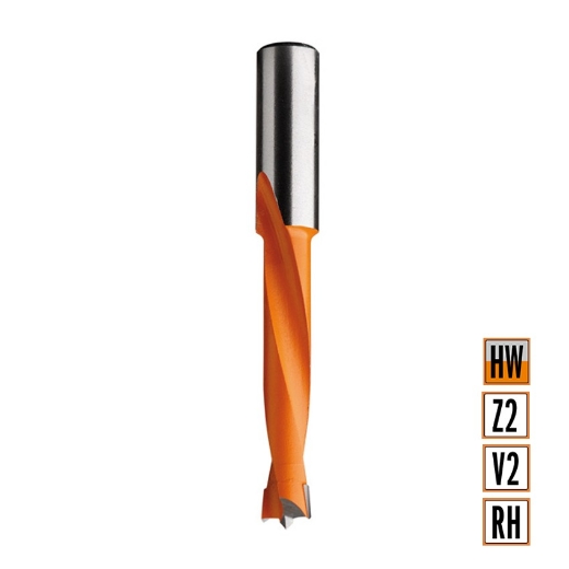 Afbeeldingen van CMT Drevelboor D=5mm I=44mm LT=77mm S=10x30mm Z2+V2 RH HW - 362.050.11