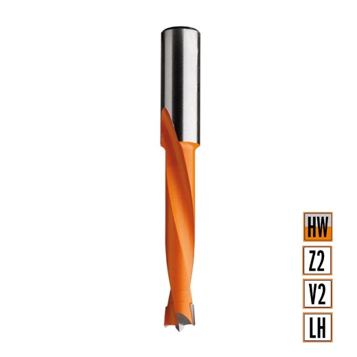 Afbeeldingen van CMT Drevelboor D=10mm I=44mm LT=77mm S=10x30mm Z2+V2 LH HW - 362.100.12