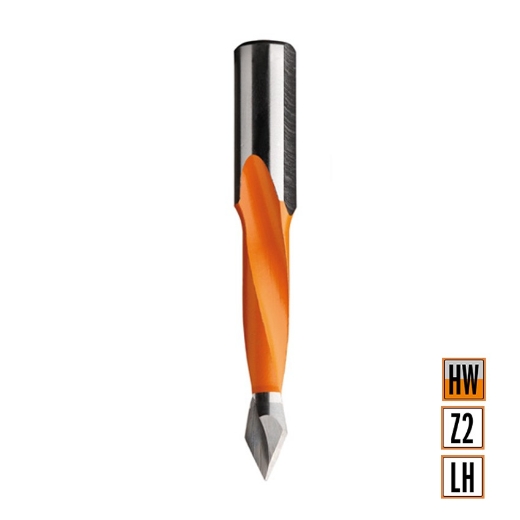 Afbeeldingen van CMT Spitse drevelboor D=5mm I=44mm LT=77mm S=10x26mm Z2 LH HW - 366.050.12