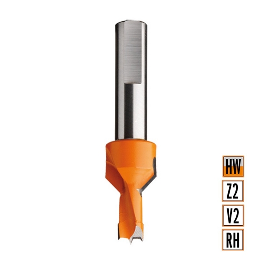 Afbeeldingen van CMT Drevelboor met vaste verzinker D=10mm I=12mm LT=70mm S=10x15mm Z2+V2 RH HW - 377.100.11