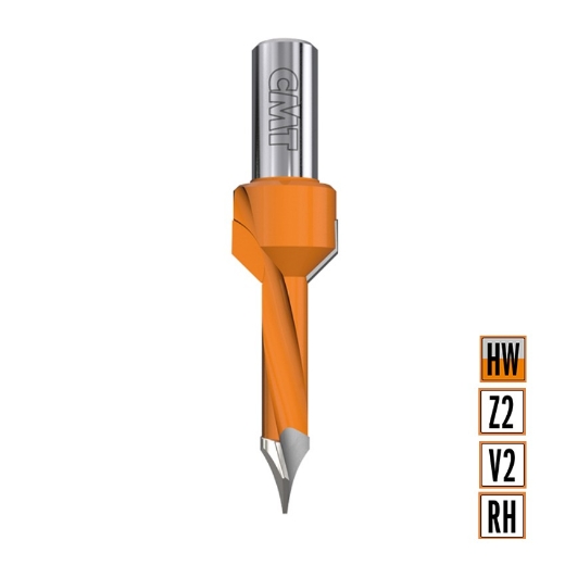 Afbeeldingen van CMT Drevelboor met vaste verzinker D=5mm I=35mm LT=70mm S=10x15mm Z2 RH HW - 378.052.11