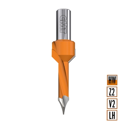 Afbeeldingen van CMT Drevelboor met vaste verzinker D=5mm I=35mm LT=70mm S=10x15mm Z2 LH HW - 378.052.12