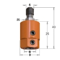 Afbeeldingen van CMT Boorhouder met centreer 9x4mm D=19.5mm LT=40mm S=M8 LH - 358.000.02