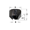 Afbeeldingen van CMT Opsteekverzinker voor dubbel spiraal D=16mm d=4mm LT=15mm Z2 LH HW - 316.040.12