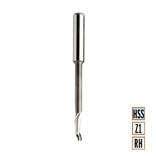 Afbeeldingen van CMT Groeffrees met positieve spiraal D=10x95mm I1=14 L=120mm S=10mm Z1 HSS 5% co - 189.100.51