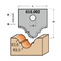 Afbeeldingen van CMT Profielmes voor multiprofielfrees type 2 L=20mm K=2mm MDF materiaal KCR08 / S1920 Profiel Z2 - 616002