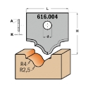 Afbeeldingen van CMT Profielmes voor multiprofielfrees type 4 L=20mm K=2mm MDF materiaal KCR08 / S1920 Profiel Z2 - 616004
