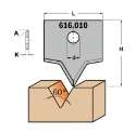 Afbeeldingen van CMT Profielmes voor multiprofielfrees type 10 L=20mm K=2mm MDF materiaal KCR08 / S1920 Profiel Z2 - 616010