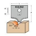 Afbeeldingen van CMT Profielmes voor multiprofielfrees type 12 L=20mm K=2mm MDF materiaal KCR08 / S1920 Profiel Z2 - 616012