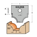Afbeeldingen van CMT Profielmes voor multiprofielfrees type 15 L=20mm K=2mm MDF materiaal KCR08 / S1920 Profiel Z2 - 616015