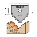 Afbeeldingen van CMT Profielmes voor multiprofielfrees type 16 L=20mm K=2mm MDF materiaal KCR08 / S1920 Profiel Z2 - 616016
