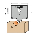 Afbeeldingen van CMT Profielmes voor multiprofielfrees type 18 L=20mm K=2mm MDF materiaal KCR08 / S1920 Profiel Z2 - 616018