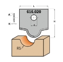 Afbeeldingen van CMT Profielmes voor multiprofielfrees type 20 L=20mm K=2mm MDF materiaal KCR08 / S1920 Profiel Z2 - 616020