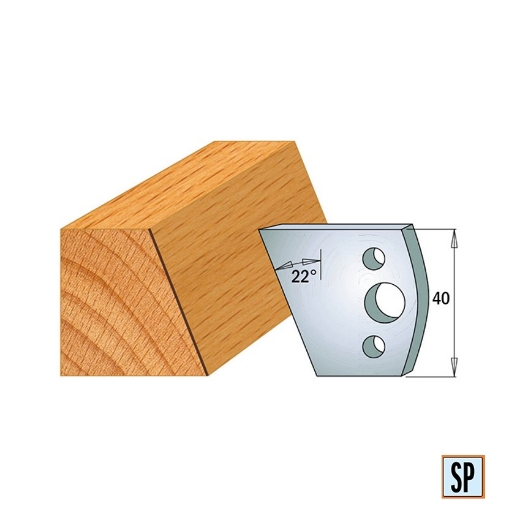 Afbeeldingen van CMT Profielmes voor profielfreeskop voor hard- en zacht hout I=40x4mm, 2 stuks - 690001