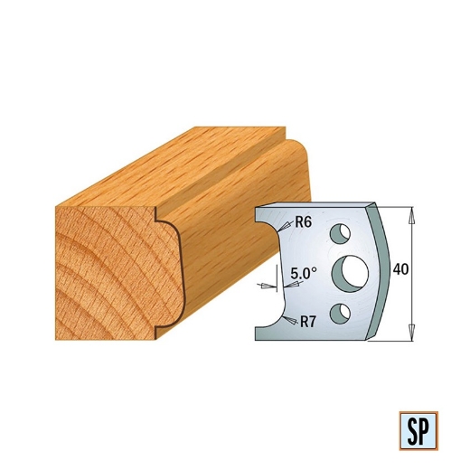CMT Profielmes voor profielfreeskop voor hard- en zacht hout I=40x4mm, 2 stuks - 690002