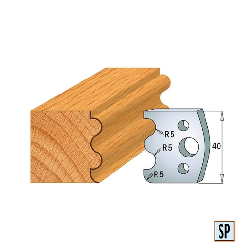 CMT Profielmes voor profielfreeskop voor hard- en zacht hout I=40x4mm, 2 stuks - 690006