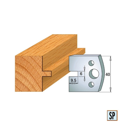 Afbeeldingen van CMT Profielmes voor profielfreeskop voor hard- en zacht hout I=40x4mm, 2 stuks - 690017