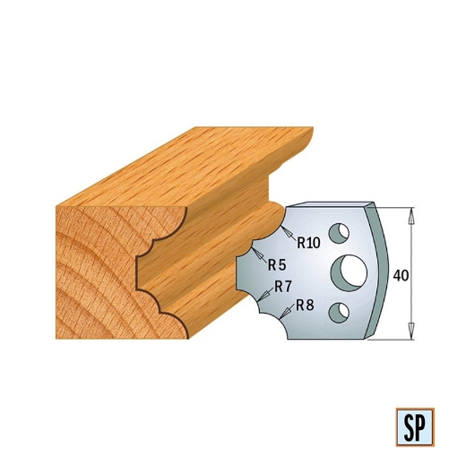 Afbeeldingen van CMT Profielmes voor profielfreeskop voor hard- en zacht hout I=40x4mm, 2 stuks - 690022