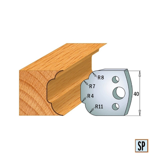CMT Profielmes voor profielfreeskop voor hard- en zacht hout I=40x4mm, 2 stuks - 690023