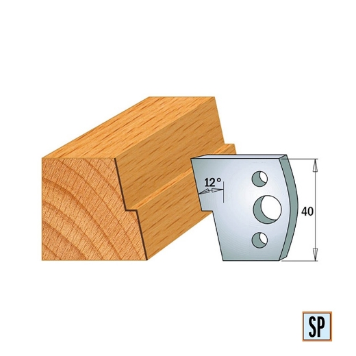 Afbeeldingen van CMT Profielmes voor profielfreeskop voor hard- en zacht hout I=40x4mm, 2 stuks - 690027