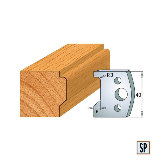 Afbeeldingen van CMT Profielmes voor profielfreeskop voor hard- en zacht hout I=40x4mm, 2 stuks - 690032