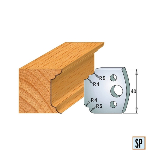 Afbeeldingen van CMT Profielmes voor profielfreeskop voor hard- en zacht hout I=40x4mm, 2 stuks - 690042