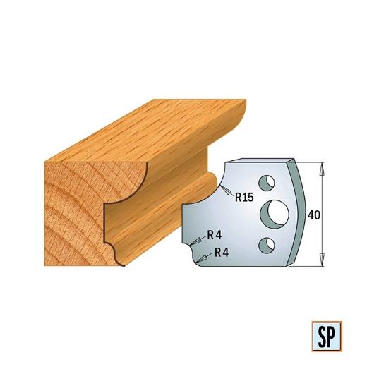 CMT Profielmes voor profielfreeskop voor hard- en zacht hout I=40x4mm, 2 stuks - 690043