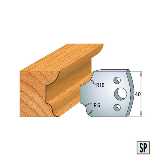 CMT Profielmes voor profielfreeskop voor hard- en zacht hout I=40x4mm, 2 stuks - 690044