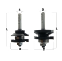 Afbeeldingen van CMT Profiel-conterprofiel frees profiel A 2 delig D=41mm Lt=80mm S=8mm HW - 991.251.11