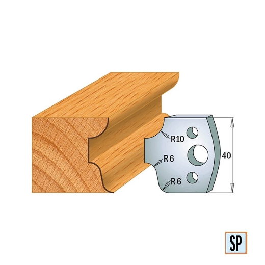 Afbeeldingen van CMT Profielmes voor profielfreeskop voor hard- en zacht hout I=40x4mm, 2 stuks - 690045