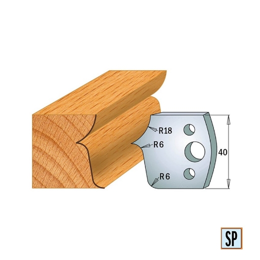 CMT Profielmes voor profielfreeskop voor hard- en zacht hout I=40x4mm, 2 stuks - 690046
