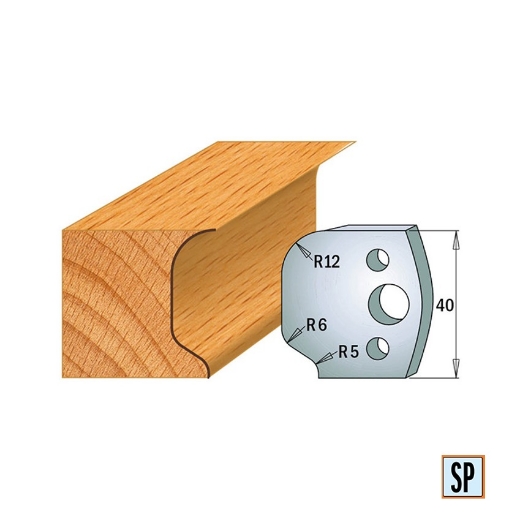 Afbeeldingen van CMT Profielmes voor profielfreeskop voor hard- en zacht hout I=40x4mm, 2 stuks - 690048