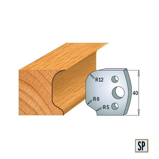 Afbeeldingen van CMT Profielmes voor profielfreeskop voor hard- en zacht hout I=40x4mm, 2 stuks - 690049