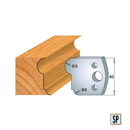 Afbeeldingen van CMT Profielmes voor profielfreeskop voor hard- en zacht hout I=40x4mm, 2 stuks - 690055