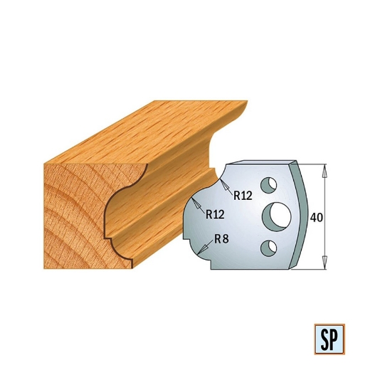 Afbeeldingen van CMT Profielmes voor profielfreeskop voor hard- en zacht hout I=40x4mm, 2 stuks - 690061