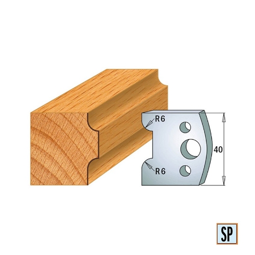 Afbeeldingen van CMT Profielmes voor profielfreeskop voor hard- en zacht hout I=40x4mm, 2 stuks - 690063